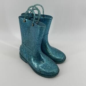 Western Chief Kids Blue Glitter Waterproof Rain Boots (size 1) #TM225